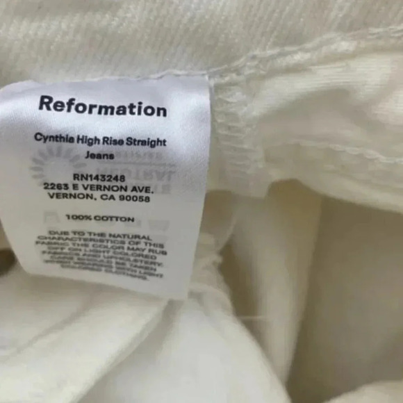 NWT Reformation Cynthia Floral Embroidered High Rise Straight Jeans Size 26 - Picture 10 of 11